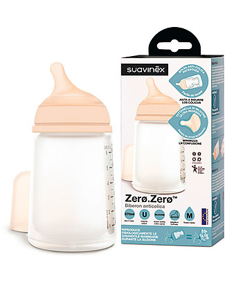 Suavinex Anti-Colic Baby Bottle Zero.ZeroTM - 270 ml - Medium Flow from 6 Months Anti-Colic Baby Bottles